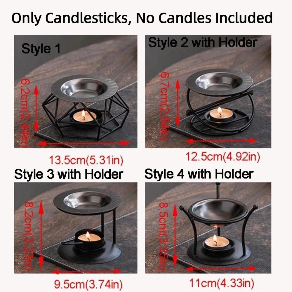 Creative Essential Oil Warmer Portable Retro Metal Incense Burner Hollow Out Polygon Candle Heating Holder Bedroom Use 7