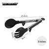 ZISIZ Stainless Steel Silicone Food Tongs with Stand