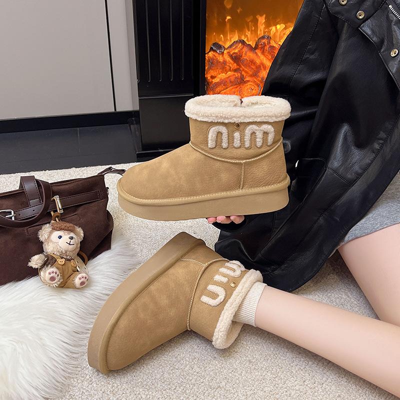 Snow boots winter new cotton shoes piled thickened warm fashionable versatile women's casual short boots