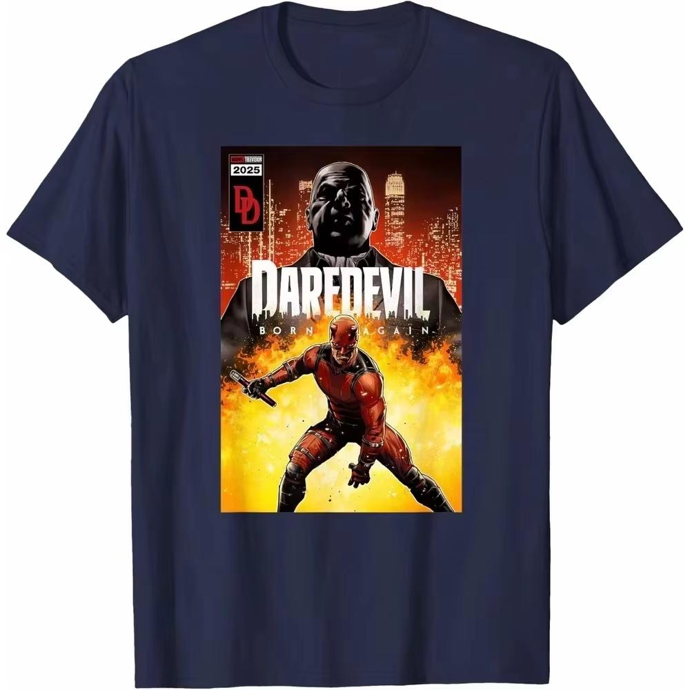2026 Summer Daredevil Marvel TShirt Gothic Summer Unisex Short Sleeve Heavy Cotton Crew Neck Streetwear Top for Him Her