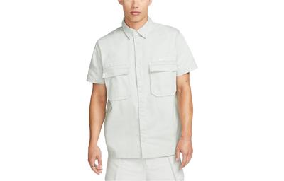 Life Woven Military Short-Sleeve Button-Down Shirt 'Light Silver' DX3341-034