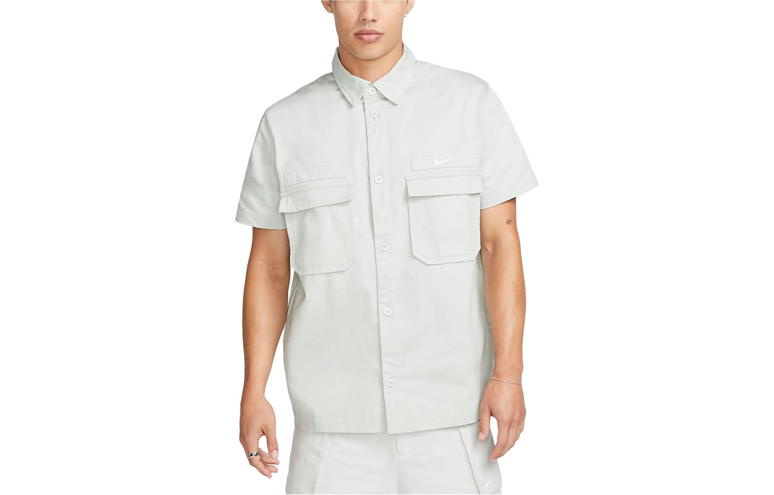 Мужская рубашка с коротким рукавом Nike Life Woven Military Light Silver DX3341-034 XL