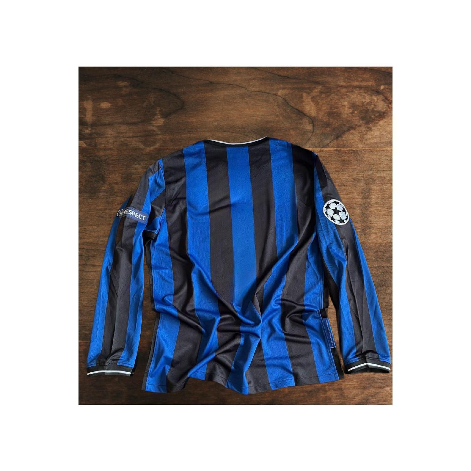 

Ностальгия 2010-11 финал Лиги чемпионов с длинным рукавом в стиле ретро Футбольная майка Интера S чистый