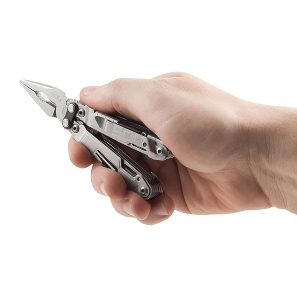SOG Nose Pliers Pocket Knife EDC Tool Compact Survival Kit with Compound Leverage 18 Pocket Tool Features Multi-Tool - "Power Pin" PP1001-CP