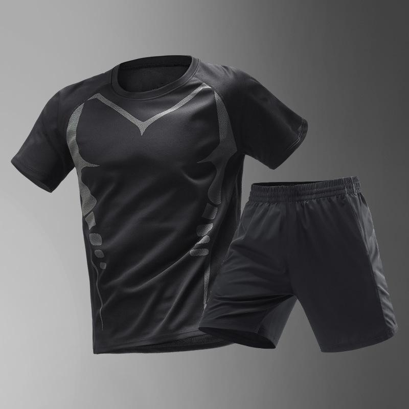 Men's Quick-Dry Sports Set: Gym Vest, Tight Long Sleeve, Morning Run & Cycling Suit