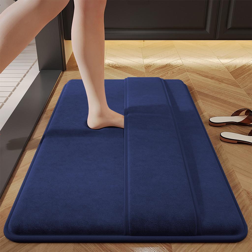 Thickened bathroom absorbent floor mat flannel furry foot wiping non-slip foot mat shower room with straps foot mat