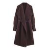 Womens Knit Cardigan Coat With Belt Waist Detail Street Style Oversized Long Sleeve Outerwear