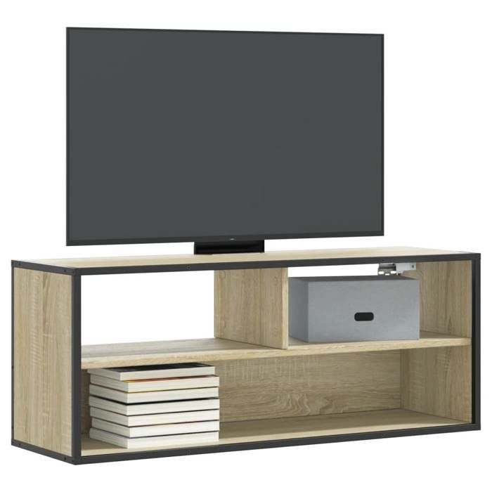 VidaXL TV Cabinet Sonoma Oak 100x31x39.5cm Engineered Wood and Metal, TV Stand, Media Cabinet, TV Console, HiFi Furniture, 848935