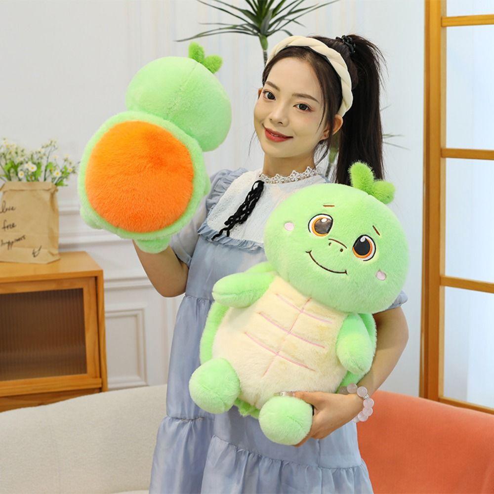 Fluffy Persimmon Tortoise Plush Toys Marine Animal Animal Sea Turtle Pillow  Children Gift