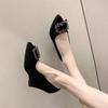 Shallow Pointed Toe Women Shoes Wedges Suede High Heels Fashion Shoes  Trend Designer Dress Party Winter Femme