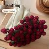 Hand-Knitted Tulip Floral Rose Sofa Throw Blanket