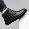 Scarpe Uomo Alte alla Moda in Vera Pelle Autunno Inverno Stivali Antiscivolo per Esterno Stivali da Motociclista Maschili Nuovi Caldi Stivaletti alla Caviglia con Pelliccia di Peluche