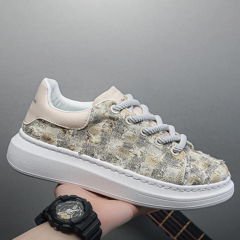 2024 Nauji Pavasario ir Rudens Porų Laisvalaikio Drobės Sportbačiai Madingi Vyriški Bėgimo Bateliai Didelis Dydis Plius Dydis 39-44 Aukštį Didinantys