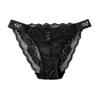 Transparent Rhinestone Mesh Briefs Mid Waist Women's Underpants Sweet Floral Lace Panties  Female