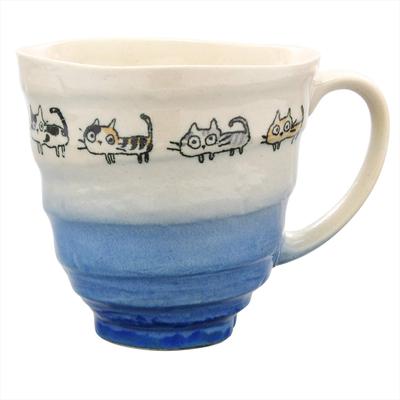Mino Ware lehký hrnek Přibl. 10cm Doraneko Blue 131-1639