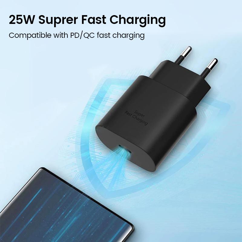 25W Super Fast Charger Usb Type C Cargador Adapter For Samsung Galaxy S25 S24 S23 S20 S21 S22 Plus A54 A34 Adapter Z Flip Fold 7 5 6 4
