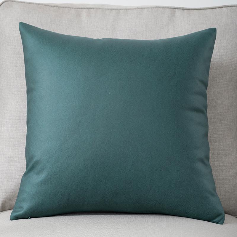 1PC Technology Cloth Pillowcase Modern Solid Color Imitation Leather Waterproof Cushion Cover Nordic Sofa Living Room Decor