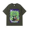 275 GSM Washed T-shirts 100% Cotton One Piece V9 Zoro Print Unisex Heavy Cotton T Shirt