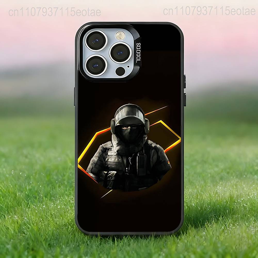 

R-Rainbow Six S-SiegeS Phone Case For iPhone 17,16,15,14,13,12,11,Pro,XS,Max,Plus,Mini,SE4,E Black Matte Shockproof Cover iPhone11PROMAX