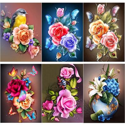 5D DIY Full Round Diamond Painting Beautiful Lush Flowers Diamond Embroidery Cross Stitch Rhinestone Mosaic Sale Home Decoration
