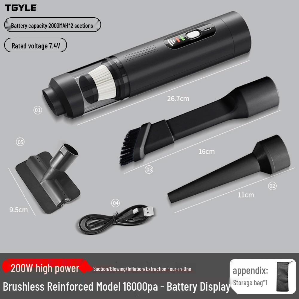 Handheld Cordless Car Vacuum: Dual Suction & Blow, Portable Pet Hair Remover
