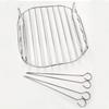 BBQ Air Fryer Accessories Stainless Steel Double Layer Grill Rack Steam Rack Air Fryer Rack Kitchen Dining and Bar Tools