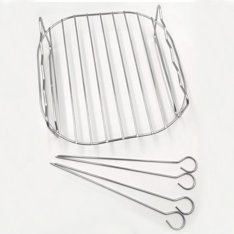 BBQ Air Fryer Accessories Stainless Steel Double Layer Grill Rack Steam Rack Air Fryer Rack Kitchen Dining and Bar Tools