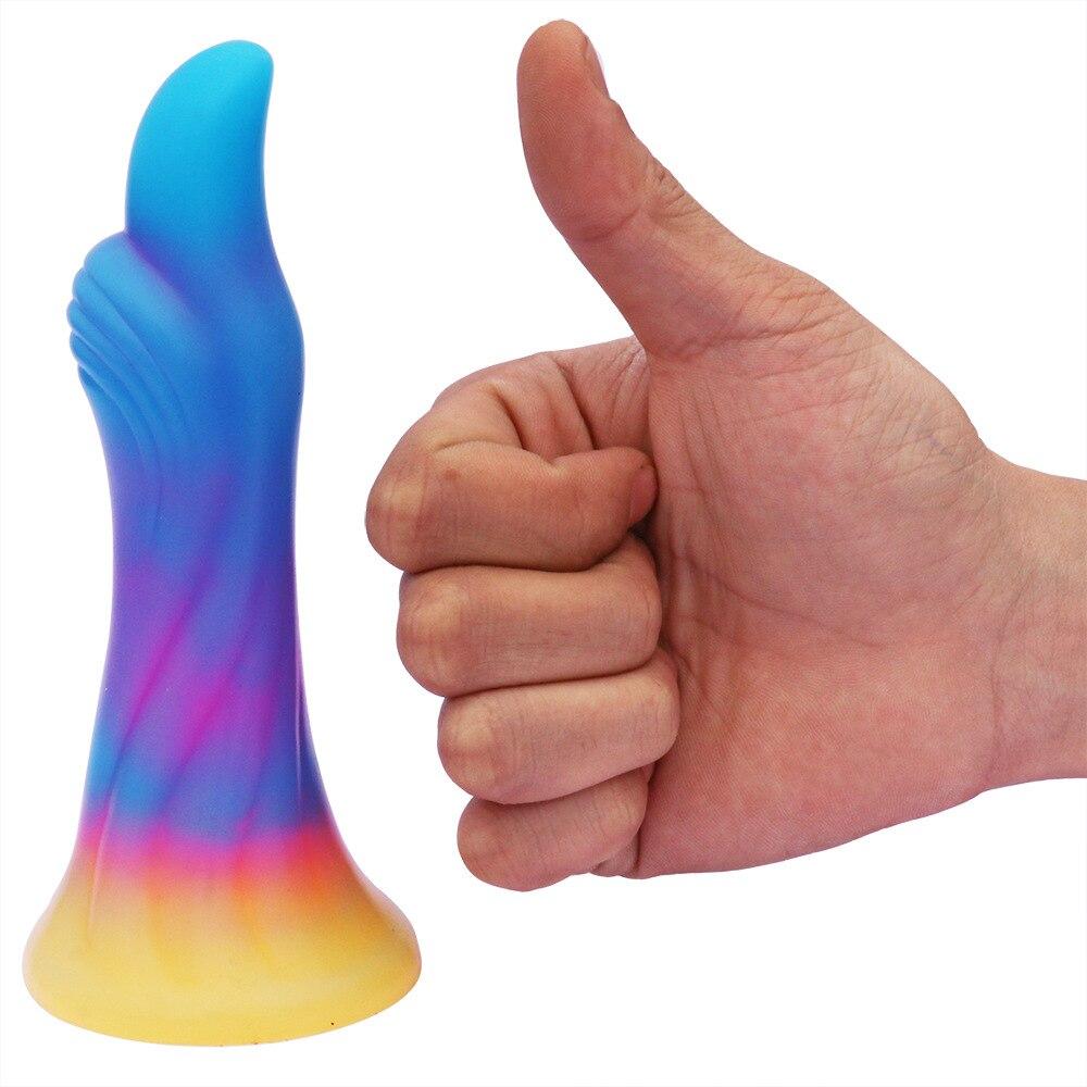 Luminous Anal Plug Mixed Colors Dildo Female Masturbator Adult Sex Toys Realistic Penis Silicone Dick BDSM