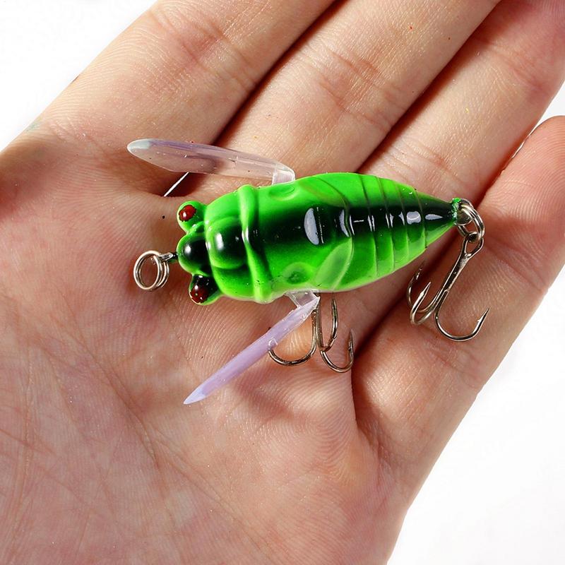 Cicada Fly Fishing Lures 4cm/5.5g Artificial Fishing Bass Bait 3D Holographic Eyes Fishing Hard Lures Cicada Bait for Fishing