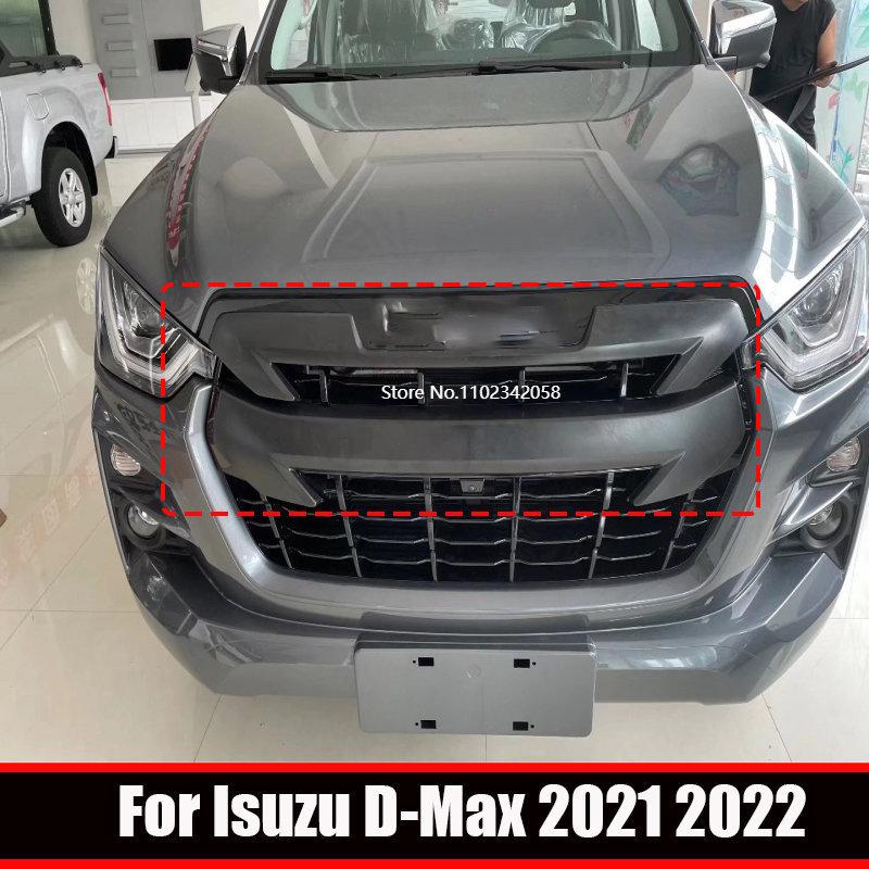 For Isuzu D-MAX DMAX    ABS BLACK Front Grille Grill Hood Decoration Cover front mesh Trim Exterior Accessories