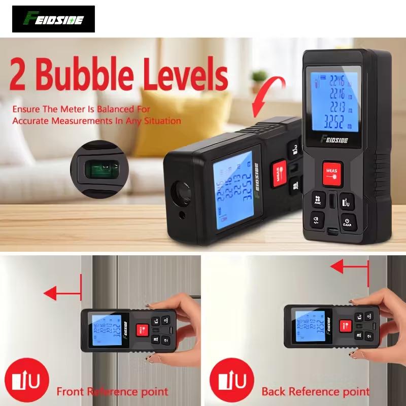 High-Precision Infrared Red Light Rangefinder - Handheld Indoor/Outdoor Electronic Tape Measure