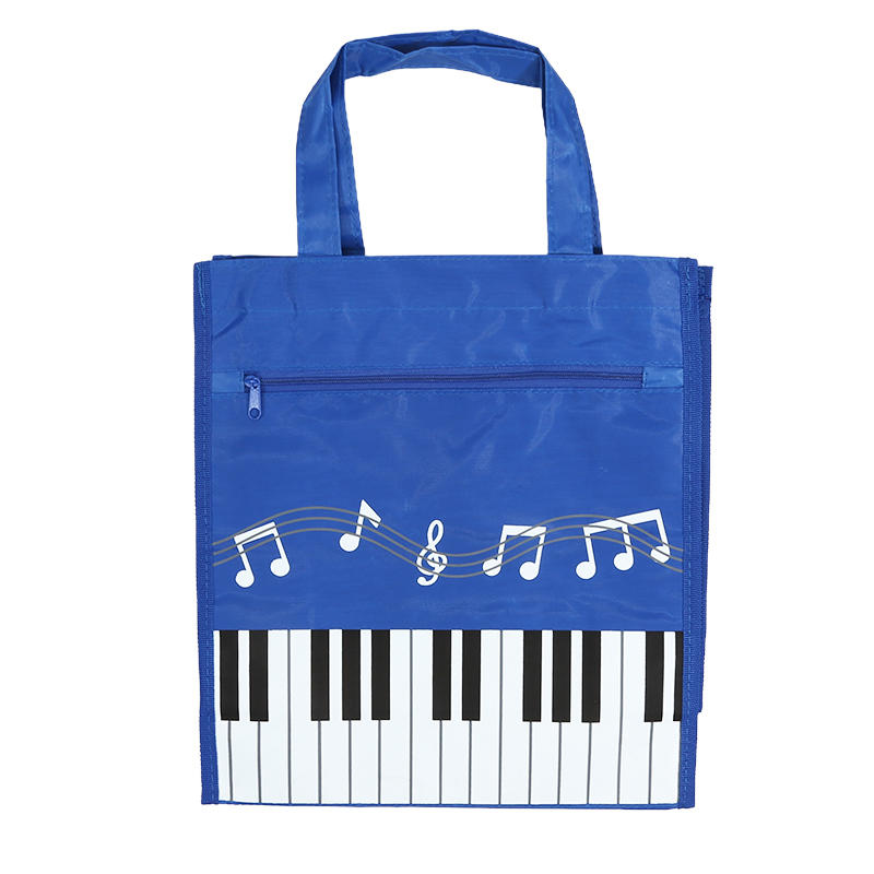 Creative Piano Music Note Children Tutorial Bag With Side Mesh Pocket Student Portable Book Stationery Pencil Bag File Bag