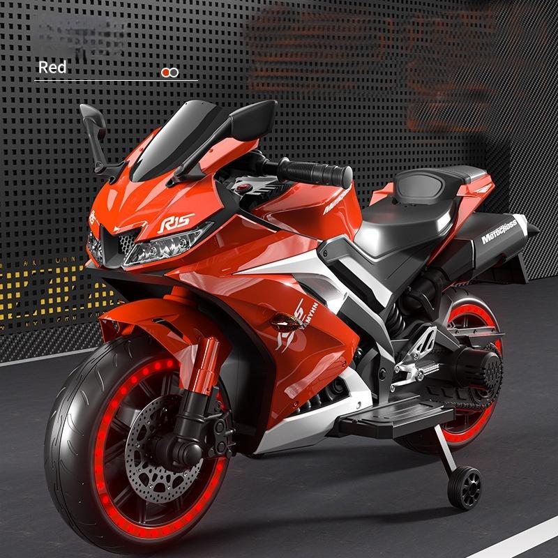 Kinder Elektro-Motorrad Dreiräder Dual Drive Kinderauto mit Fernbedienung Bluetooth Musik LED-Licht