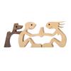 Dog And Human Ornament Rustic Wooden Boy And Dog Decoration Minimalist Puppy