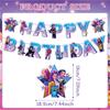 2026 hot K-POP Demon Hunters Birthday Party Decor Set, Banner Cake Topper Balloons Backdrop, Ideal Birthday Gift & Party Favors