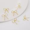 1pair 18mm Brass Bow Stud Earring for Women Girls Earring Findings
