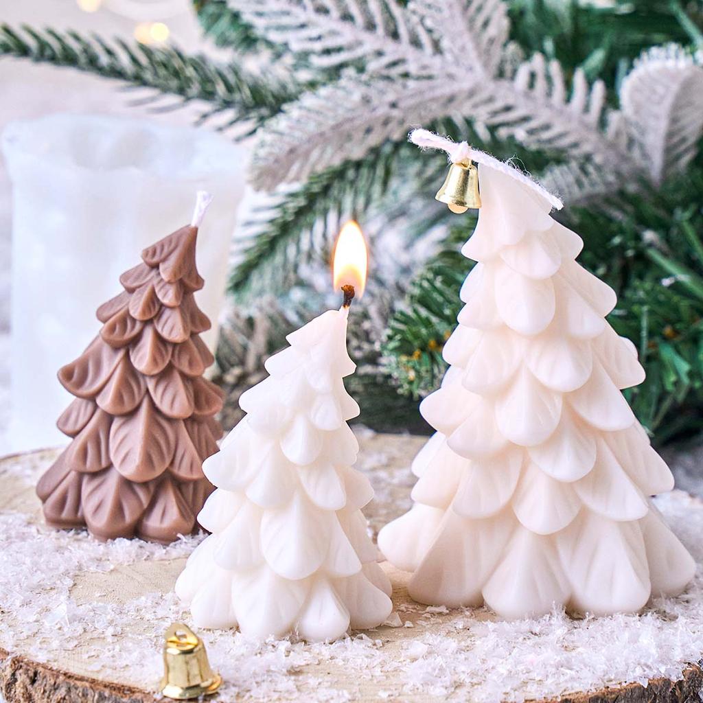 3D Christmas Tree Silicone Candle Mold DIY Christmas Ornaments Scented Candles Soap Molds Plaster Resin Chocolate Crafts Making