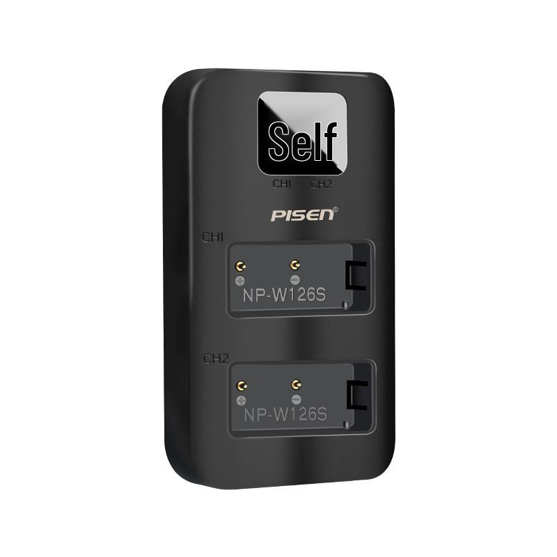 Pisen W126S Dual Slot Charger for Fujifilm NP-W126/W126S Batteries CN plug (adapter included)