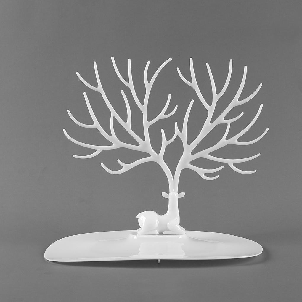 Σταντ Έκθεσης Αξεσουάρ Σκουλαρίκια με Κέρατα Ελαφιού (λευκό) Βάση Στήριξης