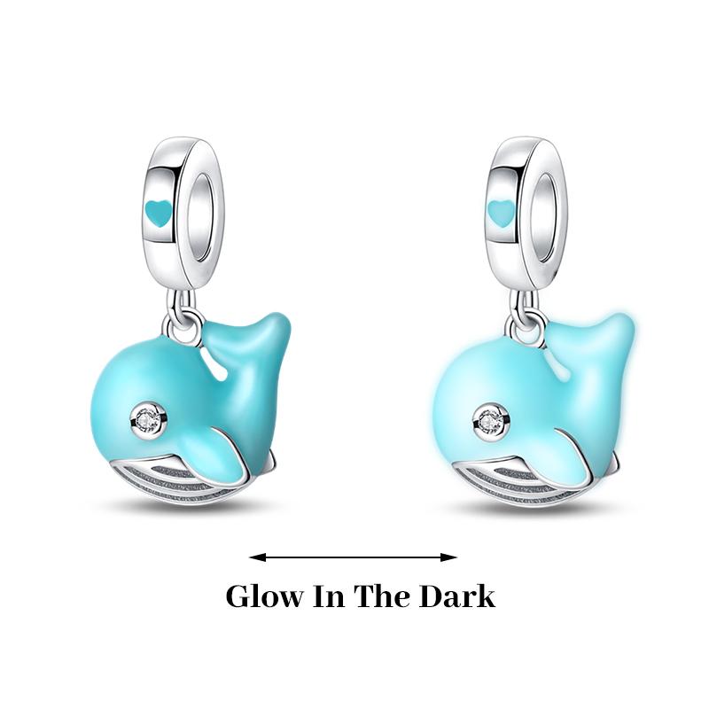 925 Silver Plated Fireflies Butterfly Stars Luminous Charms Beads Fit 3mm 925 Original Bracelets DIY Jewelry Gift