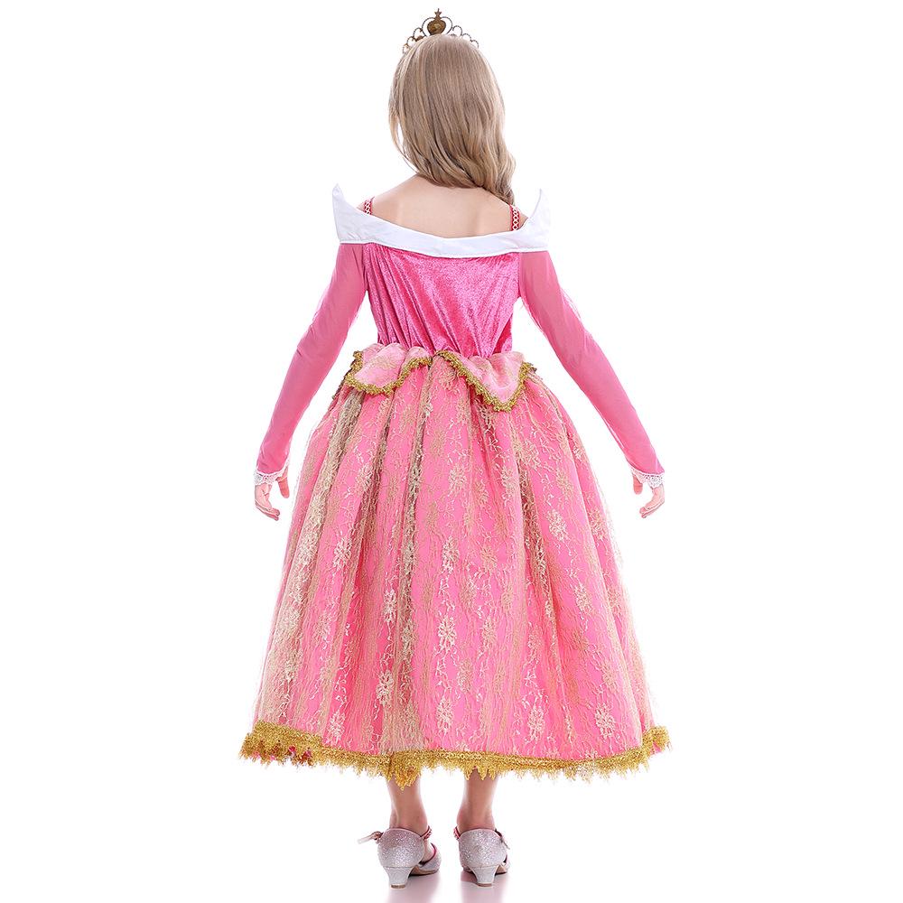2024 Autumn/Winter Girls' A-line Princess Aurora Lace Dress
