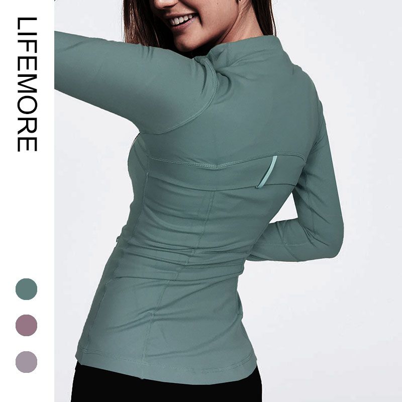 

Тонкий спортивный облегающий дышащий эластичный кардиган для бега женский Hu Green S