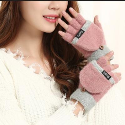 USB Warming Gloves Women's Half-finger Flip-up Finger Protection USB Electric Heating Gloves Office Outdoor Warmth