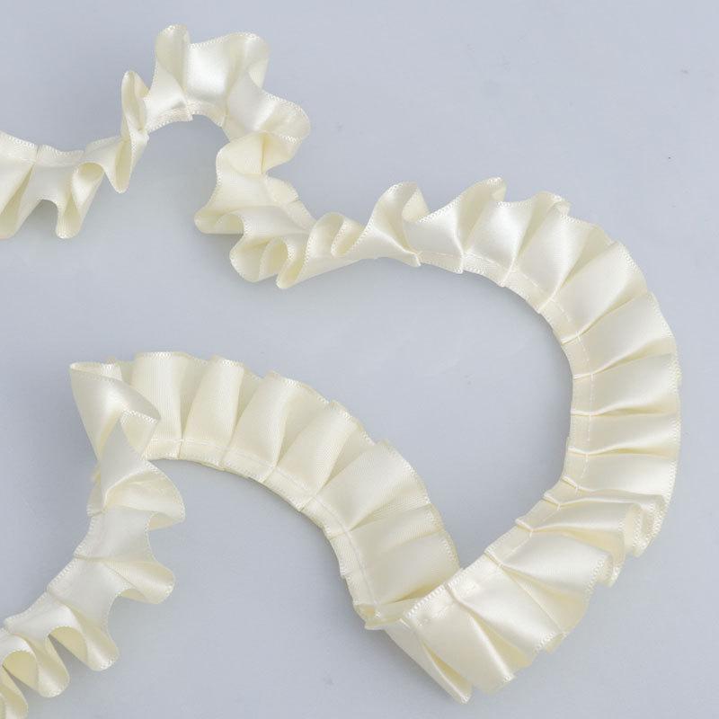 Crafting Materials Elegant Multifunction 2.5cm Single Polyester Ruffled Lace Clothing Skirt Doll DIY Craft Hat Jewelry Accessories Home Decoration