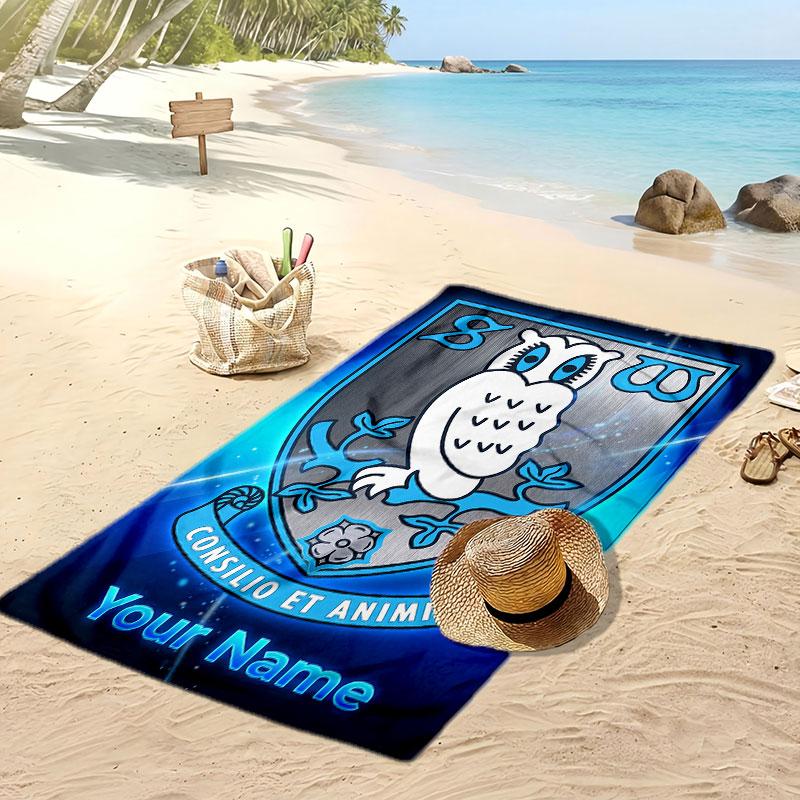 Sheffield Wednesday FC Personalisiertes Bedrucktes Strandtuch Fußballlogo Unterstützung Benutzerdefinierter Name Text Absorbierendes Handtuch Für Sport Reisen Besonderes Geschenk