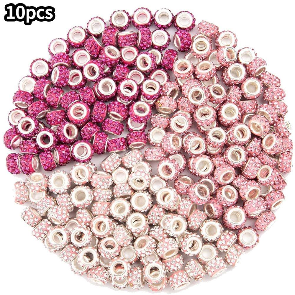 

10/30/60 смоляные бусины с крупными отверстиями, розовые декоративные бусины, разделительные бусины, браслеты своими руками, ожерелья, серьги, брелки, изготовление украшений 10pcs