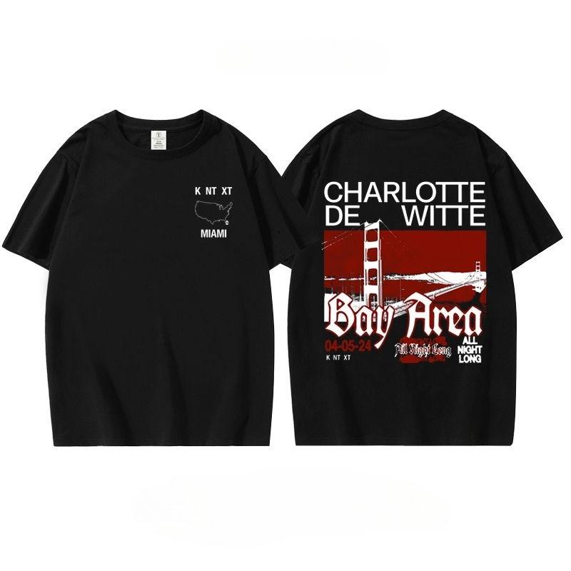 Fashion New Charlotte De Witte Pattern Black Retro Short Sleeve T-Shirt Men's and Women's Loose Plus Size Printed T-Shirt