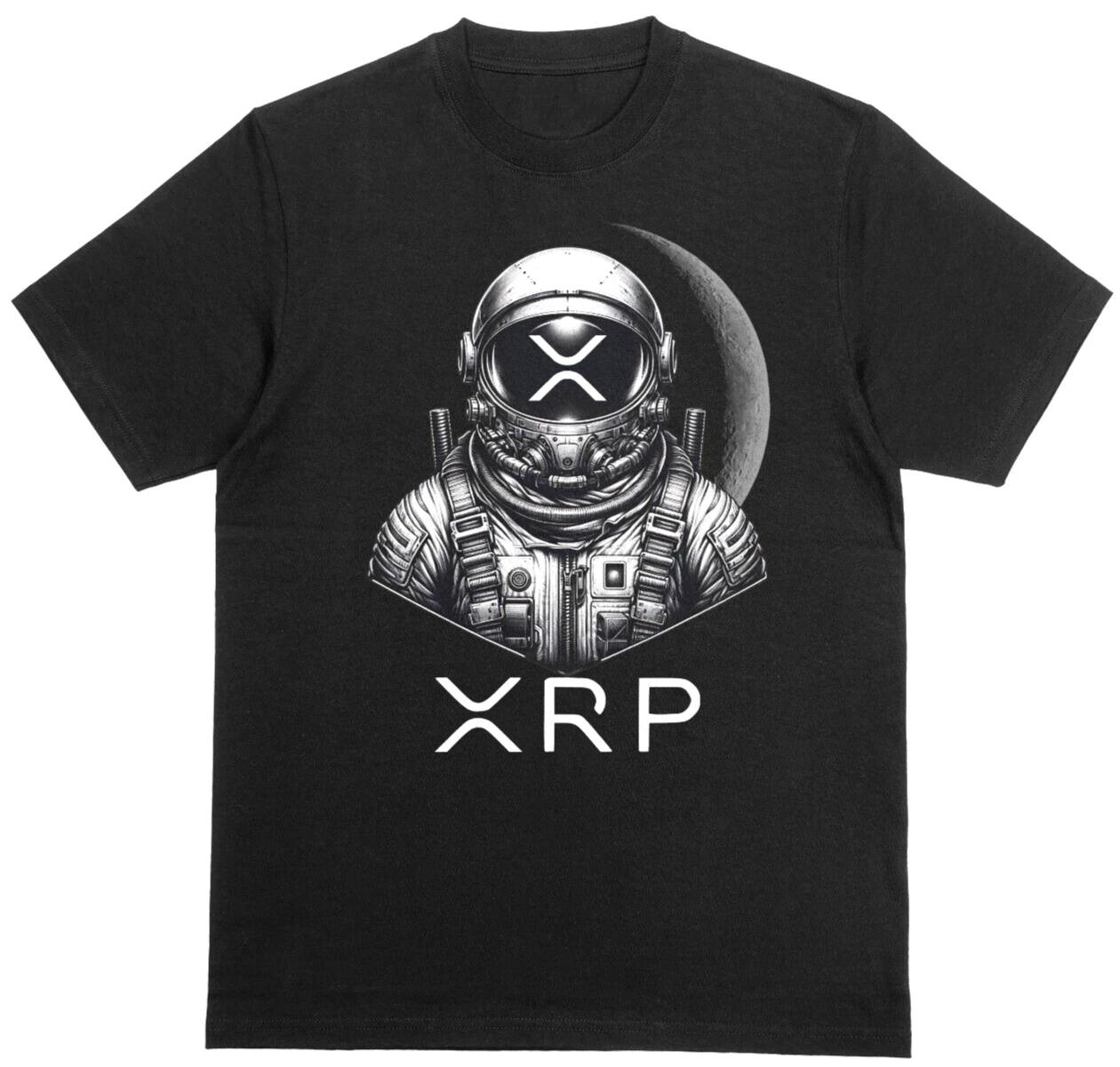 XRP Crypto Currency Coin T-shirt Unisex 100% Cotton Black S