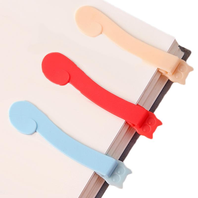 3Pcs Silicone Bookmark Automatically Follows Page Flipping Student Bookmarks Office Stationery Cute Book Clip School Supplies