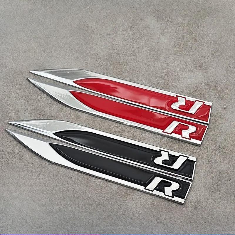 2 Stück Metall Logo R Emblem Auto Kotflügel Seitenemblem Für Passat Polo Golf 4 5 6 7 Jetta
